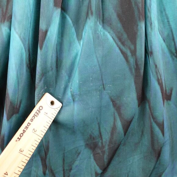 Timeson Tunic Blouse Womens Large Teal Turquoise Peacock Feathers Leaves Lined - Picture 5 of 15